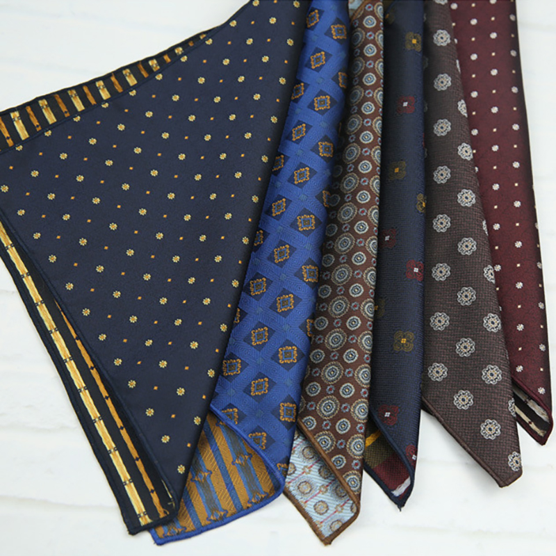 Men'S Grooming For Wedding - 23cm Elegant Polyester Navy Block Polka
