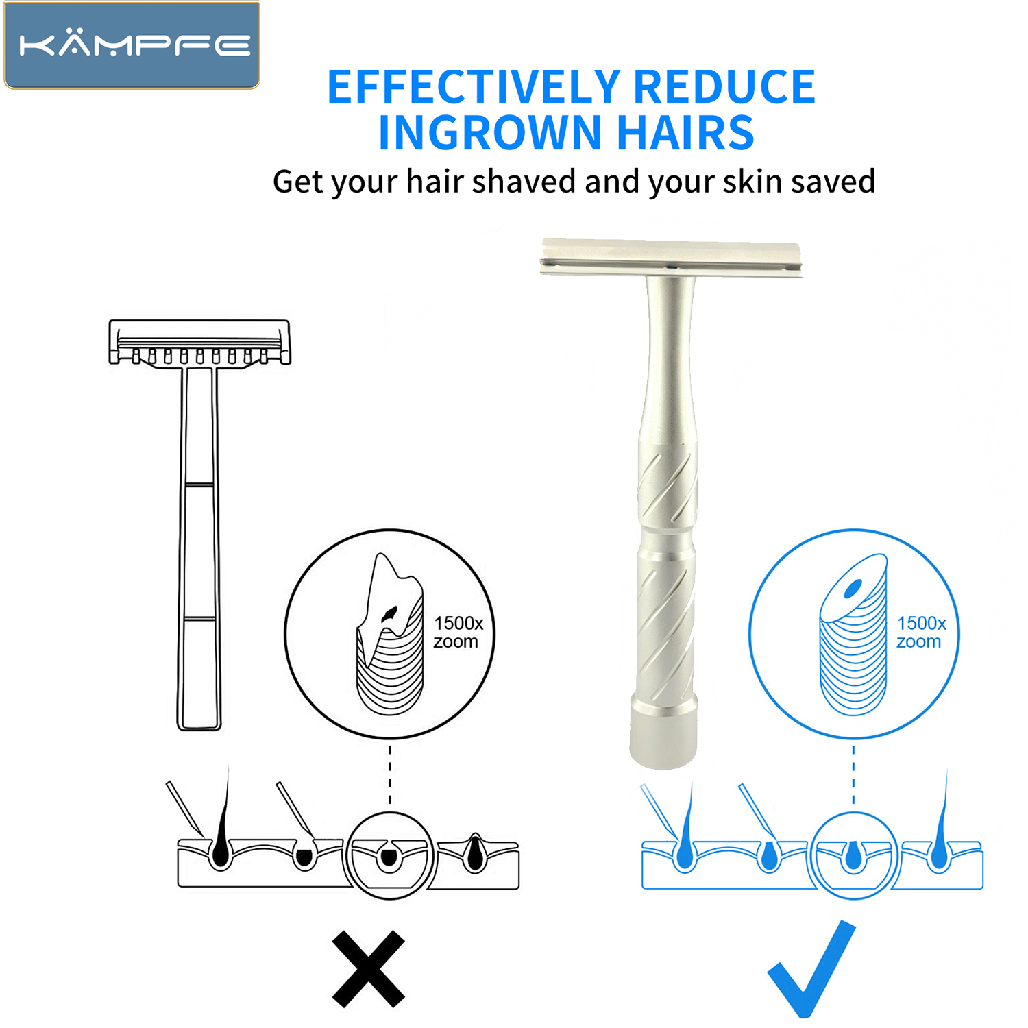 KAMPFE Stainless Steel Safety  - Men'S Grooming Underarm 리뷰 및 가격