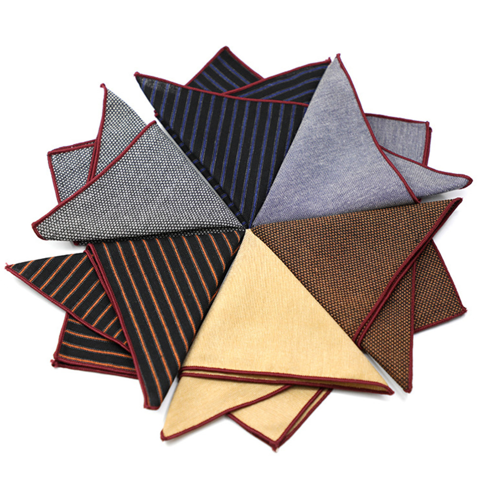 Solid Striped Brown Pocket Squ - Men'S Grooming For Wedding 리뷰 및 가격