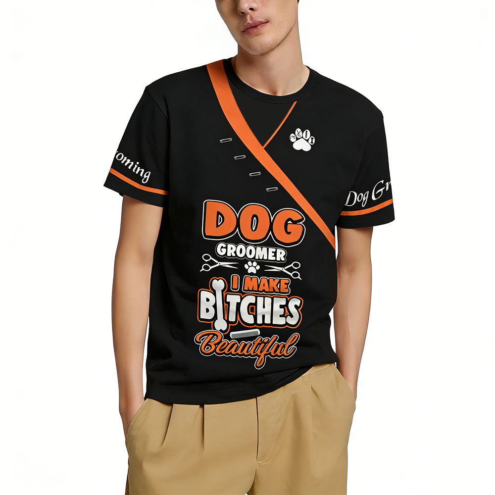 Dog Groomer 3d Print T-shirt F - Men Grooming Quotes Short 리뷰 및 가격