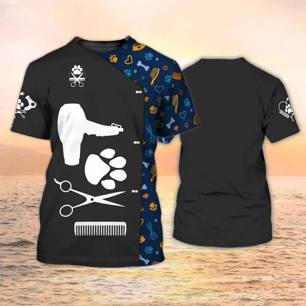 Dog Groomer 3d Print T-shirt F - Men Grooming Quotes Short 리뷰 및 가격