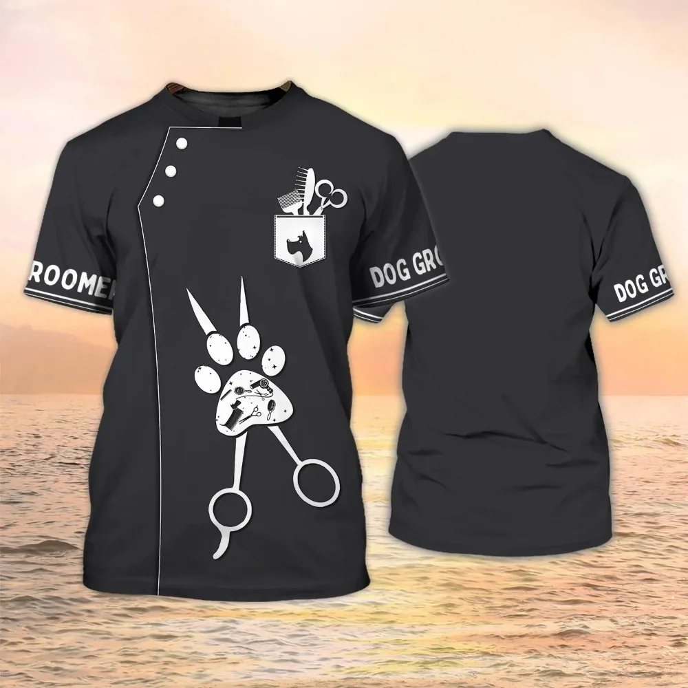 Dog Groomer 3d Print T-shirt F - Men Grooming Quotes Short 리뷰 및 가격