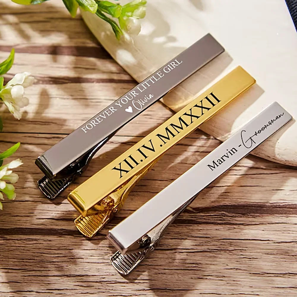 New Custom Carved Name Tie Cli - Men'S Grooming For Wedding 리뷰 및 가격