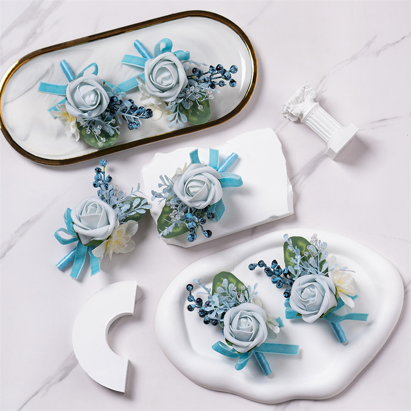 Dusty Blue Rose Boutonniere 6  - Men'S Grooming For Wedding 리뷰 및 가격