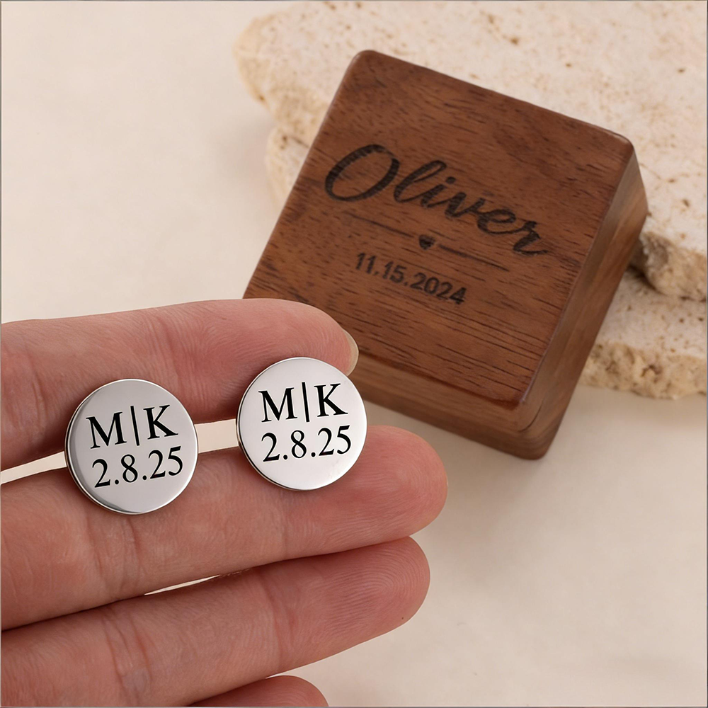 Custom Date Cufflinks Stainles - Men'S Grooming For Wedding 리뷰 및 가격