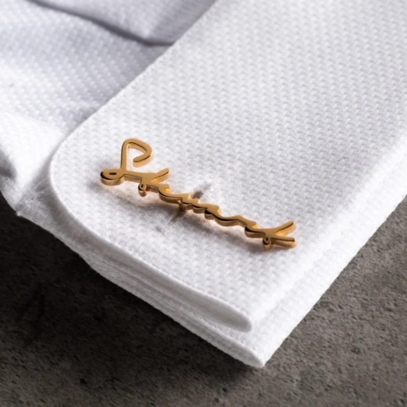 Custom Name Cufflinks 18K Gold - Men'S Grooming For Wedding 리뷰 및 가격