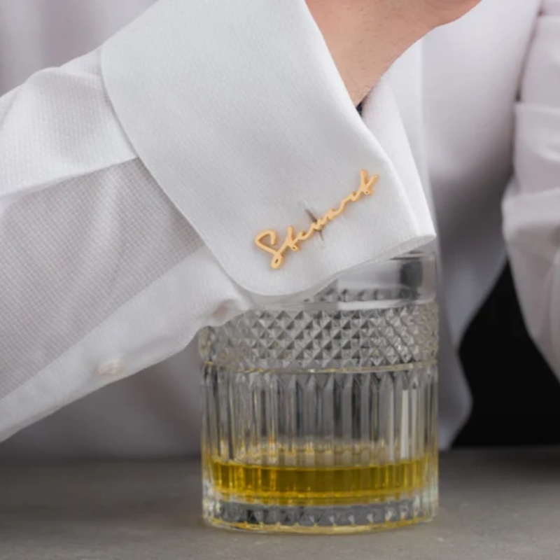 Custom Name Cufflinks 18K Gold - Men'S Grooming For Wedding 리뷰 및 가격